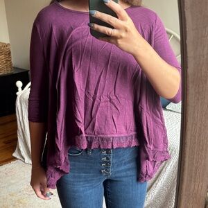 Altar'd State Plum Asymmetrical Blouse